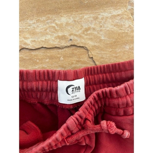 Zyia Active Girls Active Pants Joggers Clay Red Large 12-14. MA - Picture 2 of 3